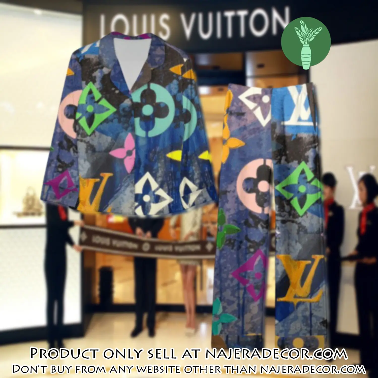 Trending luxury lv satin pajama set pjs1096 njr3800667